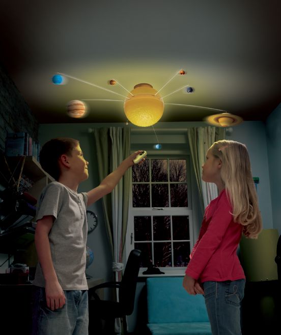 Valgustusega Päikesesüsteem (puldiga juhitav)