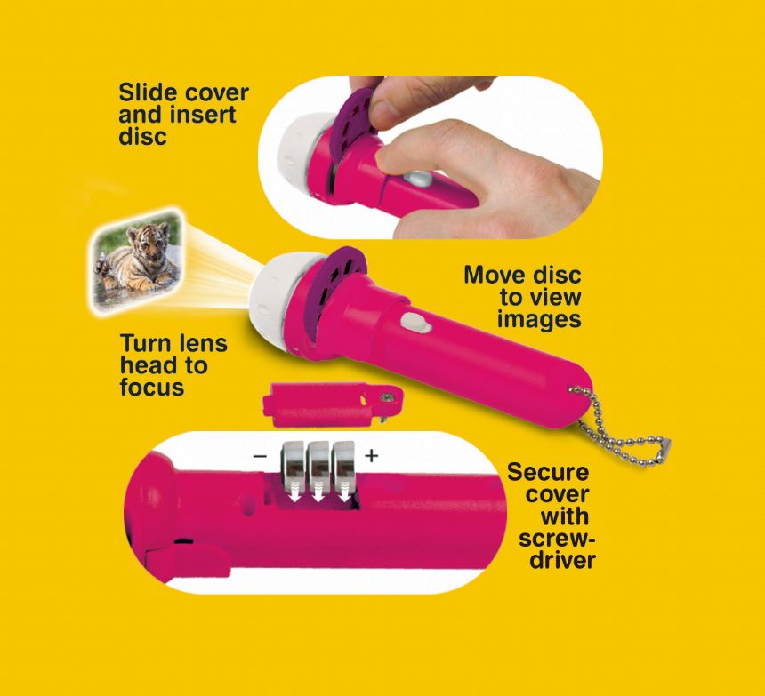 Taskulamp-projektor "Kaisuloomad"