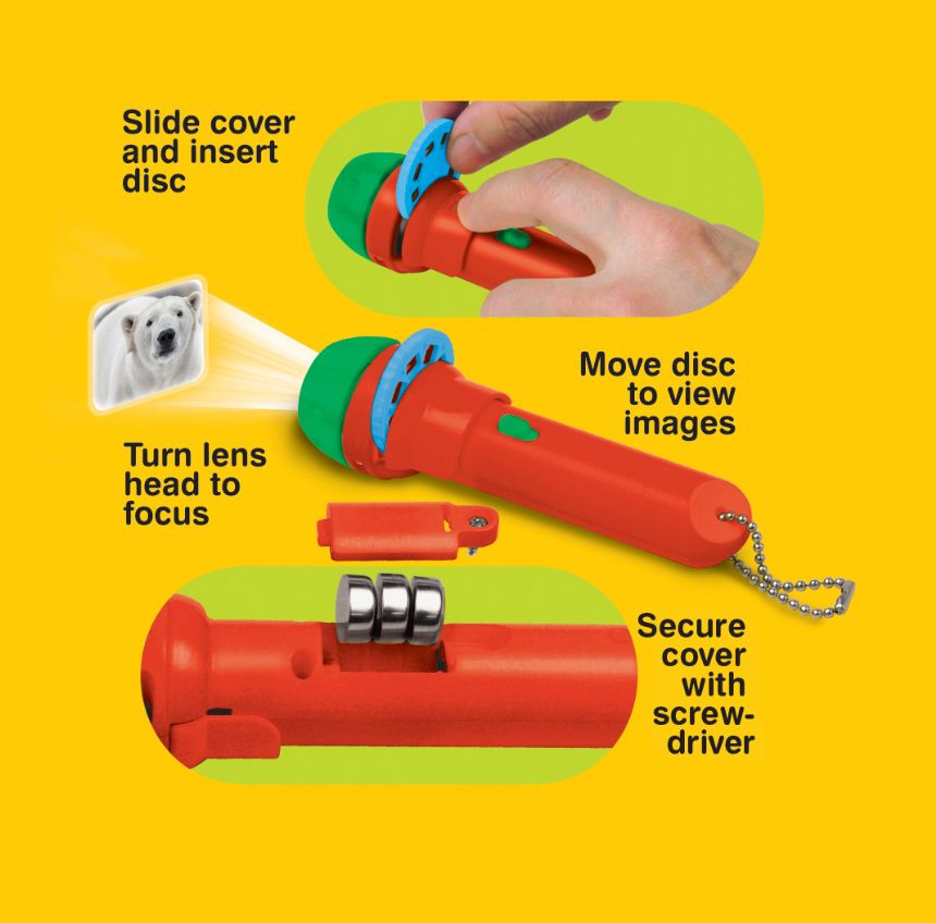 Taskulamp-projektor "Ohtlikud loomad"