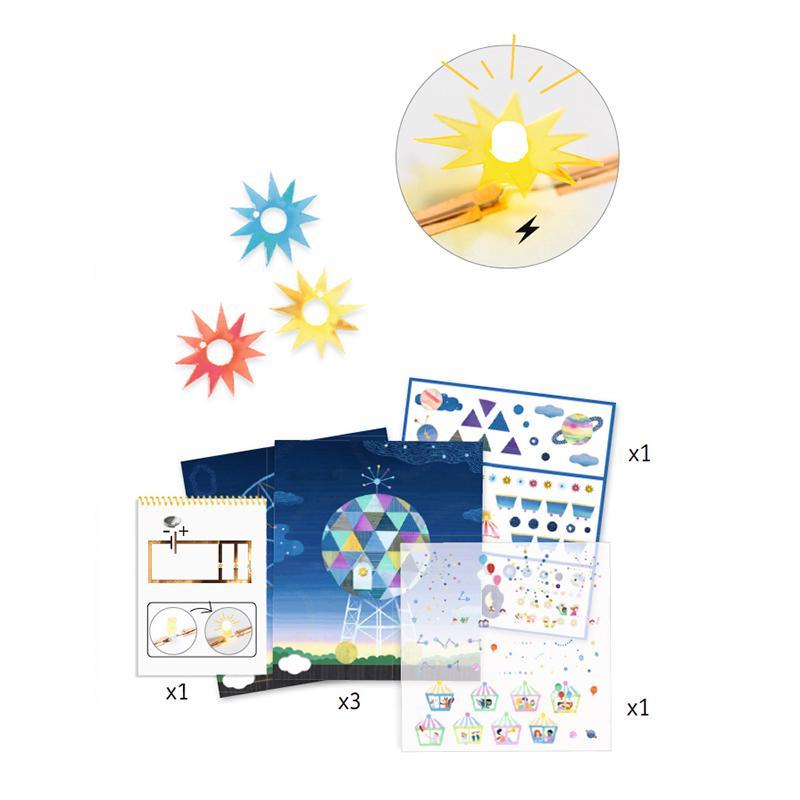 DJECO Valgustusega paberi komplekt "Karussell"