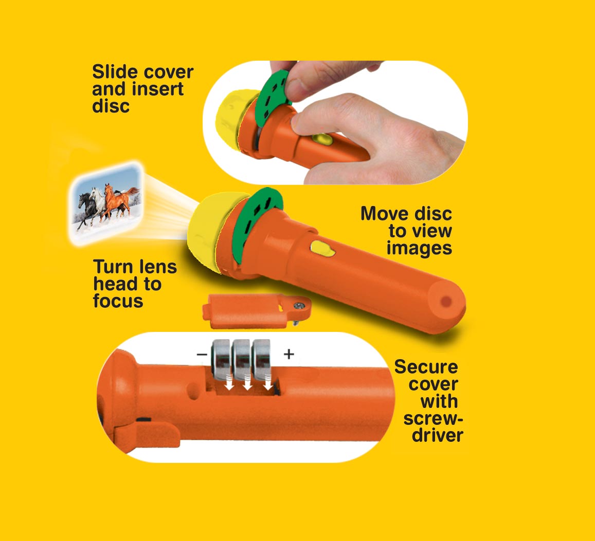 Taskulamp-projektor "Hobused"