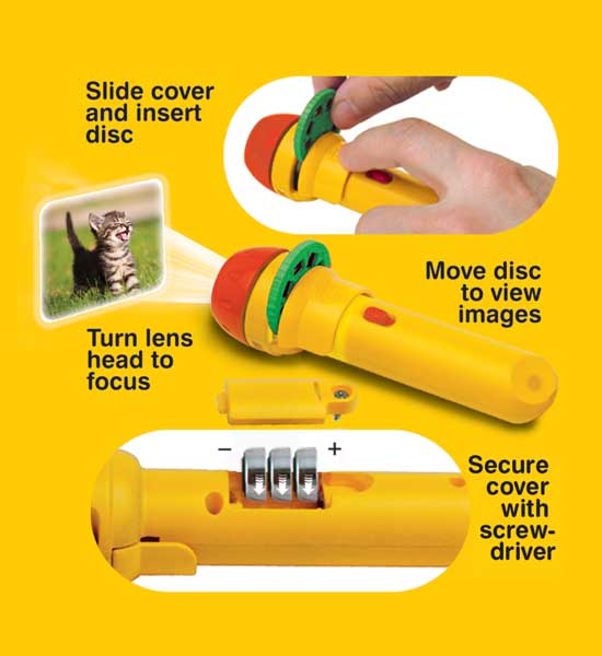 Taskulamp-projektor "Naljakad loomad"