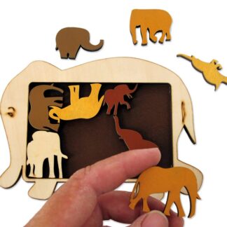 Puidust mõistatus "Elevandid"