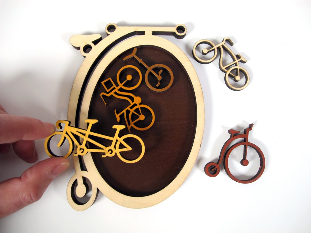 Puidust mõistatus "Jalgrattad"
