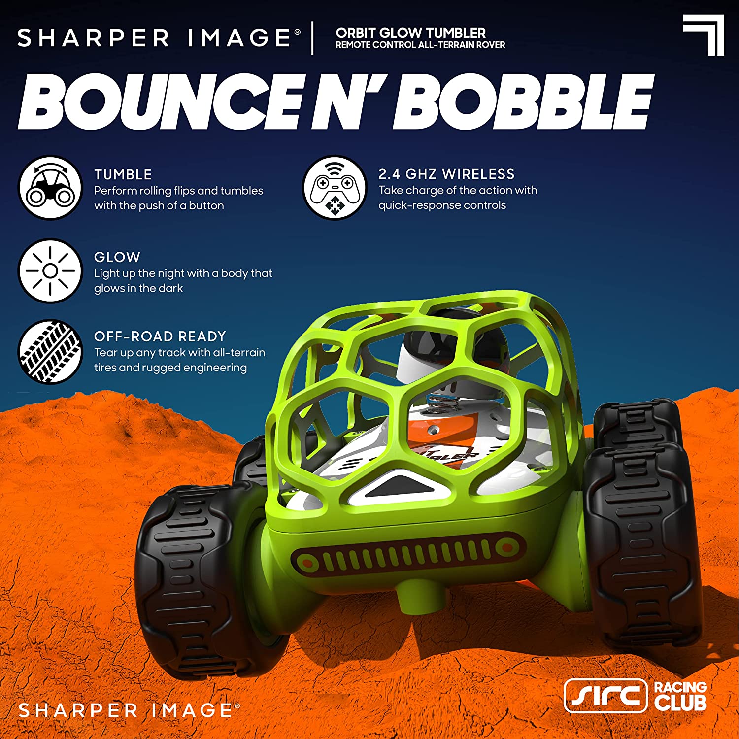 Sharper Image Puldiga juhitav trikiauto "Orbit Tumbler"
