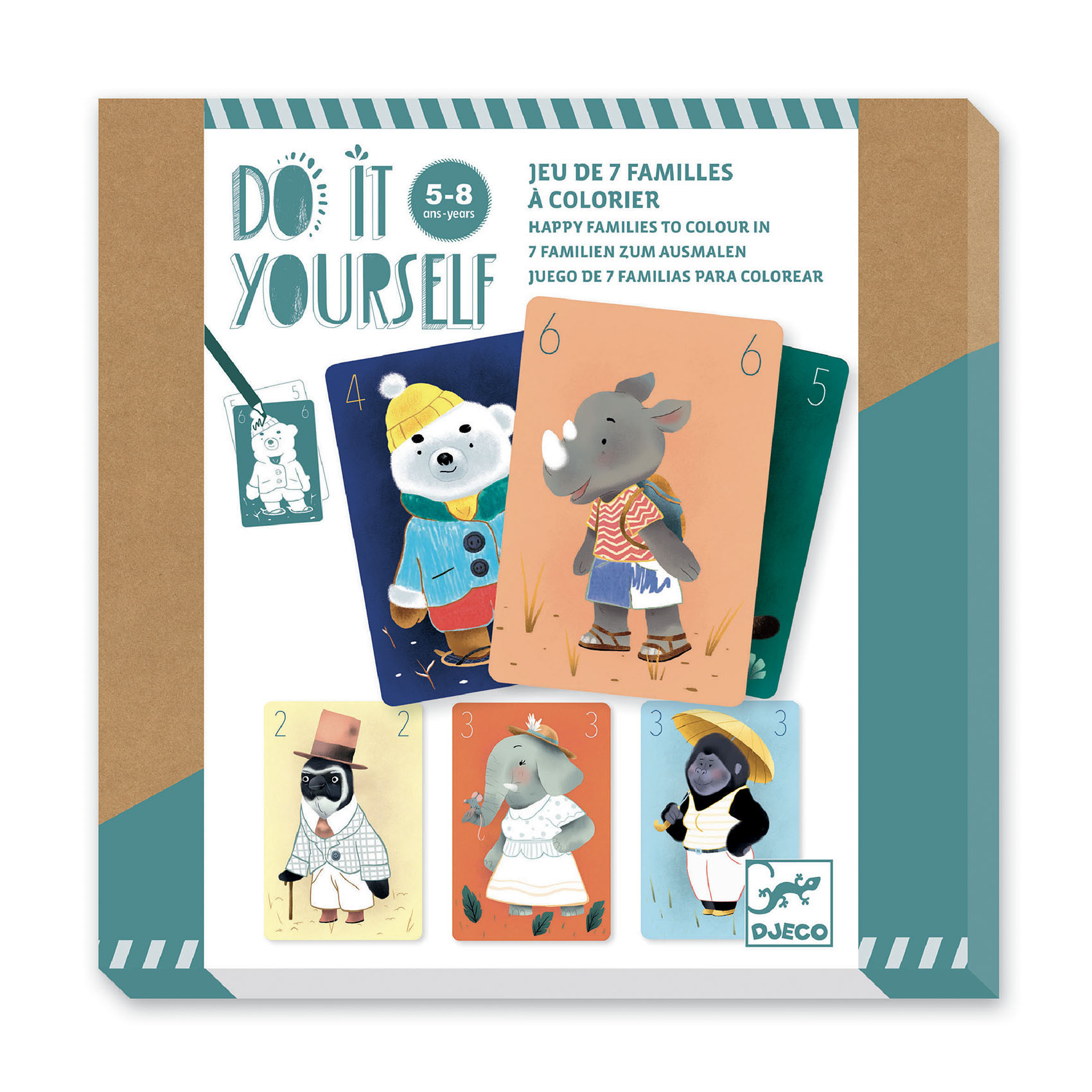 djeco meisterdamiskomplekt mängukaartide värvimine