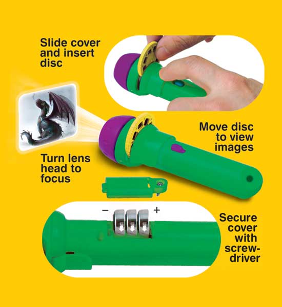 Taskulamp-projektor "Võlur ja Draakon"